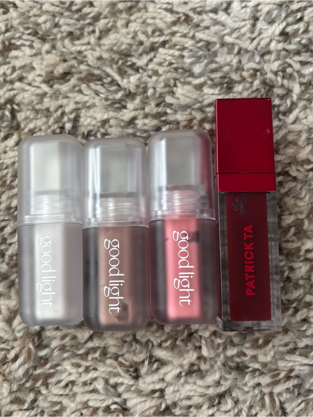 Good Light & Patrick Ta Liquid Lipstick Set - Pink Red beige transparent 4 lot